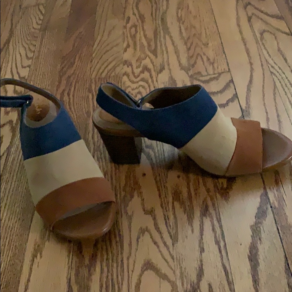 Clarks suede slides with Velcro strap